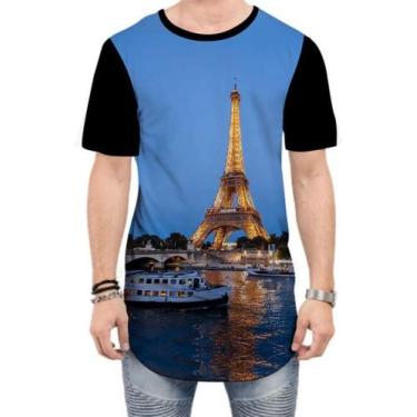 Imagem de Camiseta Long Line Paris Torre Eiffel França 1 - Estilo Vizu