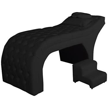 Imagem de Kit Maca e Escada Para Massagem e Estética Corano Preto - LM DECOR
