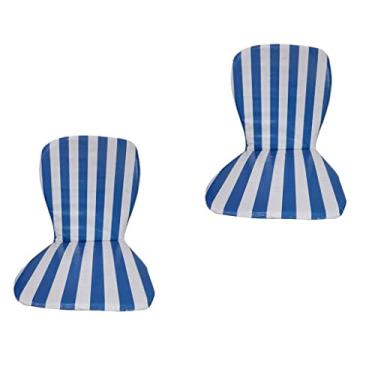 Imagem de Kit 2 Almofada Cadeira De Praia Impermeável Listrada Azul