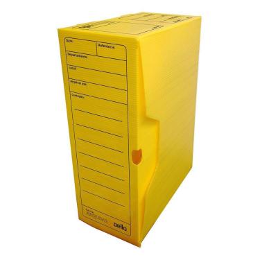 Imagem de 10 Caixa Arquivo Morto Organização Ofício Polionda Plástico - Amarelo
