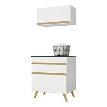 Imagem de Conjunto Lavanderia Multiuso Armário e Balcão Multimóveis Mp5016 Branco