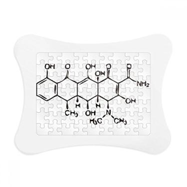 Imagem de Moldura de quebra-cabeça com estrutura atômica, química orgânica molecular, enfeite de quebra-cabeça