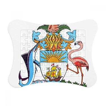 Imagem de Moldura de quebra-cabeça Nassau Bahamas com emblema nacional para decoração de imagem e ornamento de jogo