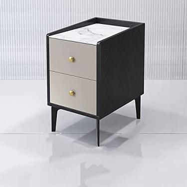 Imagem de Mesas laterais de cama quadro de rocha armário de cabeceira moderno leve quarto pequeno cabeceira ultra estreito mini armário de armazenamento mesa de cabeceira mesa lateral cabeceiras (tamanho: L)