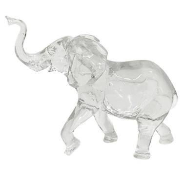 Imagem de Estatueta De Elefante Em Resina Transparente - Btc Decor