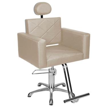 Imagem de Cadeira Poltrona de Cabeleireiro Evidence Fixo Branco Pérola
