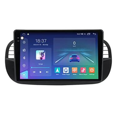 Imagem de Player de rádio estéreo de carro para 1din para Fiat 500 9,5 "2K Touch Screen Android 12 GPS Navigação DSP BT 5.1 suporta Android Auto/CarPlay Android Auto/SWC/Mirror Link,Black,M6Pro 256