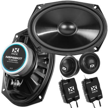 Imagem de NVX Alto-falantes de carro NSP69KIT 6x9, 920W Max, 320W RMS, sistema de componentes bidirecionais com tweeters de domo de seda e X-Overs passivos, fácil de instalar em carros/caminhões/portas (par)
