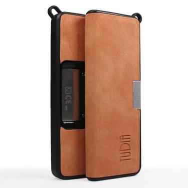 Imagem de TUDIA Capa de couro para viagem compatível com KardiaMobile 6L, fecho magnético de couro durável com porta-chaves, leve, fina, capa protetora de corpo inteiro (pêssego)