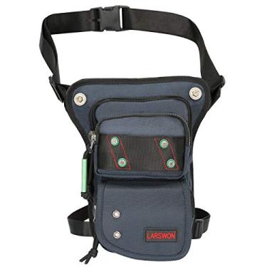 Imagem de Larswon Pochete tático para coxas, bolsa para perna, quadril e coxas, à prova d'água, azul