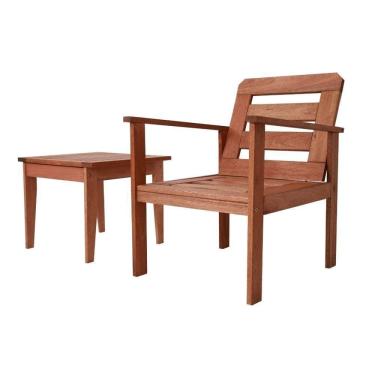 Imagem de Conjunto Poltrona e Mesinha de Centro Madeira Maciça Madeira
