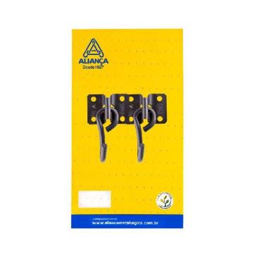 Imagem de gancho armador de rede sobrepor blister zinc polido alianca