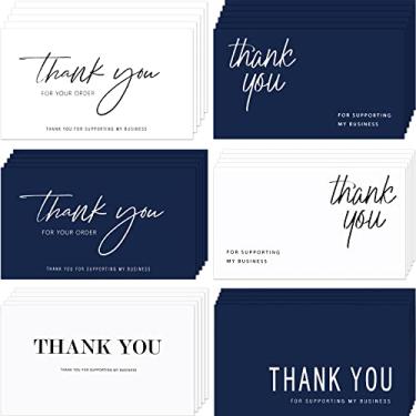 Imagem de 120 cartões de agradecimento pelo seu pedido, cartões de agradecimento do cliente, agradecimento por apoiar meu cartão de visita para proprietários de pequenas empresas, lojas, varejistas on-line 8,5