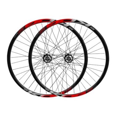 Imagem de Par Roda Aro 29 KOG BIKES Parede Dupla Cubo Rosca Disco Raios Inox,Preto Vermelho