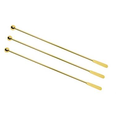Imagem de Mini Skater 3 unidades de 7,4 polegadas, varetas de café reutilizáveis de aço inoxidável dourado, coqueteleiras de coquetel para bebidas, escritório, casa, sucos de leite, chocolate
