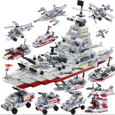 Imagem de NAVIO MILITAR 6 EM 1 BRINQUEDO DE MONTAR E CONSTRUIR BLOCO COM 1.068 PEÇAS
