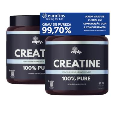 Imagem de Kit 2x Creatina 100% Pura 300g Monohidratada Premium Capfy. Importada com Laudo de Pureza Eurofins Suplemento para Ganho de Força Massa Muscular Zero Lactose Sem Açúcar e Sem Gluten