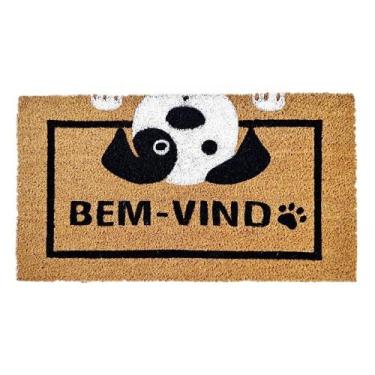 Imagem de Capacho Retangular Fibra De Coco Base PVC 60x33cm - Komeco, Cão Bem Vi