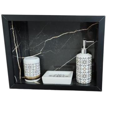 Imagem de Nicho Banheiro Porcelanato/Cerâmica box 30x50x11 Borda De Alumínio. - 