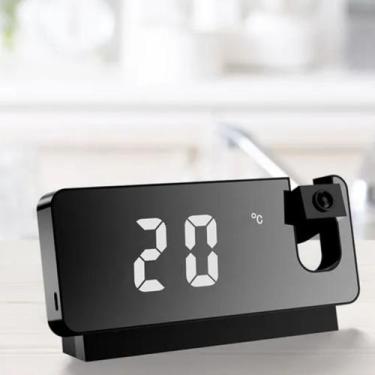 Imagem de Relógio Despertador Digital Com Projetor De Hora Na Parede USB - Magal