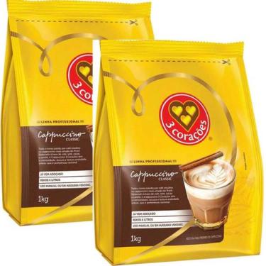 Imagem de Cappuccino Soluvel 3 Corações Classic 1Kg Vending 2 Pacotes - 3 Coraco