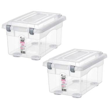 Imagem de Kit 2 Organizadores Decorativa Multiuso  4,3 L Transparente - Sanremo