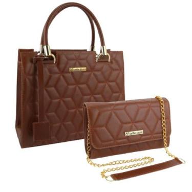 Imagem de Bolsa Feminina Transversal Tote Casual + Bolsa Carteira Kit - Selfie S