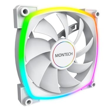 Imagem de Montech Ventilador AX 140 ARGB – 1600 PWM, durabilidade de alta qualidade, desempenho silencioso e impressionante design ARGB (140 mm, branco)