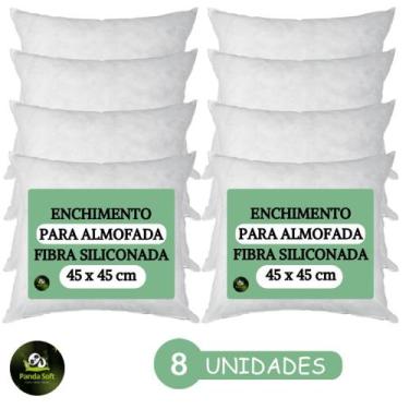 Imagem de Kit 8 Almofadas Refil Enchimento Recheio De Bambu 45x45cm - bambu soft