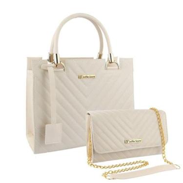 Imagem de Bolsa Feminina Transversal Tote De Lado + Bolsa Carteira Kit - Selfie 