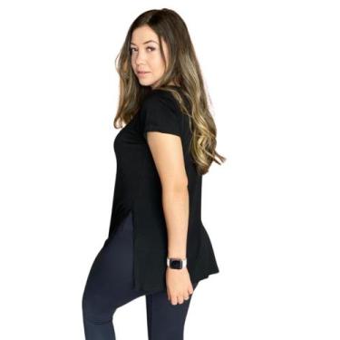 Imagem de Blusa Long Line sobre legging - Tapa Bumbum - JinkingStore, Preto, P