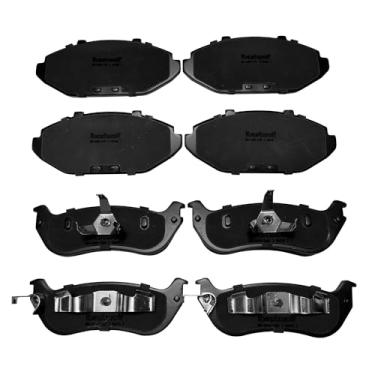 Imagem de IBESTWOLF Pastilha de freio de cerâmica dianteira e traseira para Ford Crown Victoria Lincoln Town Car Mercury Grand Marquis, substituição da pastilha de freio a disco P-748 P-674A