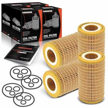 Imagem de A-Premium Filtro de óleo de proteção de 4 peças 10K Miles compatível com Mercedes-Benz C230/240/250/280/300/32 AMG/320/350/43 AMG/55 AMG, E280/300/320/350/430/500/55 AMG/550 e Chrysler, Dodge e