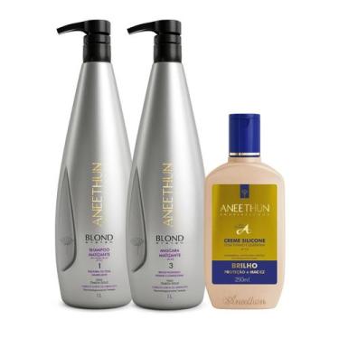 Imagem de Kit Aneethun Sh e Masc Matizante Blond e Creme de Silicone
