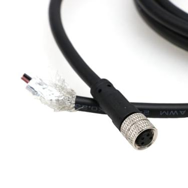 Imagem de ZBLZGP Cabo M8 4 pinos à prova d'água sensor A código fêmea circular blindado elétrico PVC industrial moldado cabo de extremidade única para comunicação de dados e conexão E/S 1 m