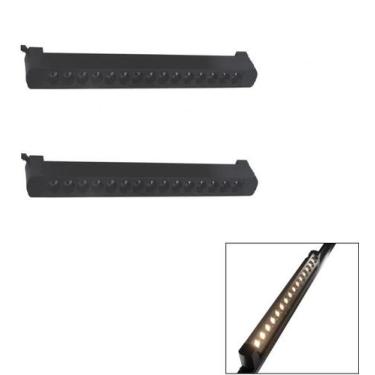 Imagem de Kit 2 Luminária Led Pontual Linear 30w 3000k Para Trilho Preto Bivolt 