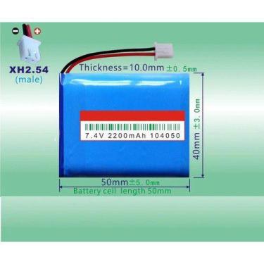 Imagem de 104050 Com 2200mah 7,4v  10mm X 40mm X 50mm 2 Fios - KMIG