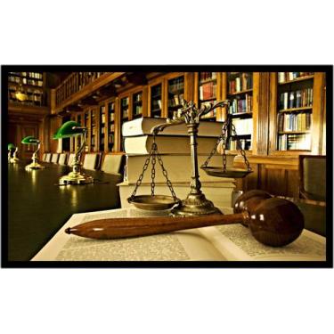 Imagem de Quadro Decorativo Direito Advogados Martelo Balança Livro Escritórios 