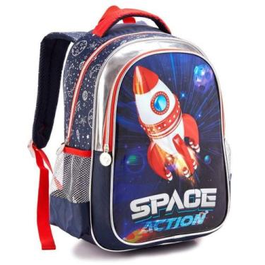 Imagem de Mochila Costa Escolar Inafntil Menino Space Nasa Astronauta - Denlex