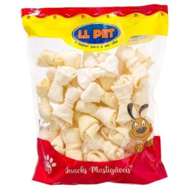 Imagem de Brinquedo mordedor petisco osso nó para pet câes snacks natural pct 1k