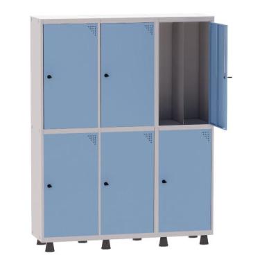 Imagem de Armário Guarda Volume Locker Roupeiro Insalubre 3 Vãos 06 Portas GRP50