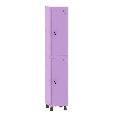 Imagem de Armário Guarda Volume Locker Roupeiro 1 Vão 2 Portas Aço GRF501/2 Lilá