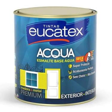 Imagem de Tinta Esmalte Premium Eucatex a Base d'Água Cor Preto Brilhante Madeir