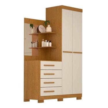 Imagem de Guarda Roupa Melissa 02 Portas e Espelho - Cinamomo/Off White - ACP Mó