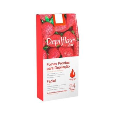 Imagem de 24 Folhas Cera Depilatória Facial Morango - Depilflax