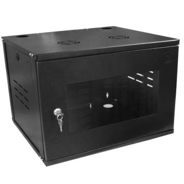 Imagem de Mini Rack de Parede 8Ux570mm Desmontável Preto - Pier Telecom