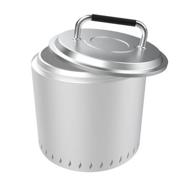 Imagem de Tampa de aço inoxidável para lareira solo, 50 cm de cobertura para fogueira portátil com cabo resistente ao calor, acessório para fogão de acampamento com pouca fumaça