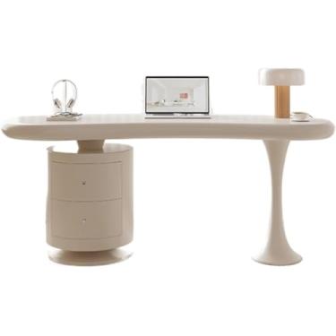 Imagem de Mesa de canto criativa casa estilo creme mesa de escritório quarto mesa de estudo com gaveta de armazenamento armário mesa do computador