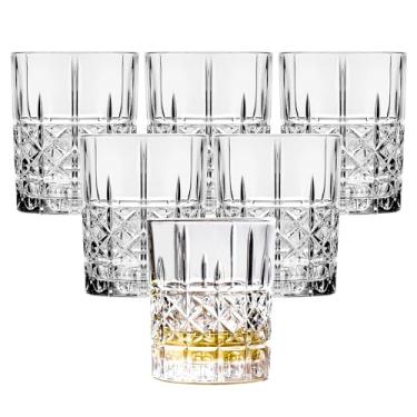 Imagem de binsakao Copos de uísque - Conjunto de 6 copos escoceses premium de 326 g - Copos de uísque à moda antiga - Copos de uísque Scotch Bourbon - Copos de bar para rum Bourbon