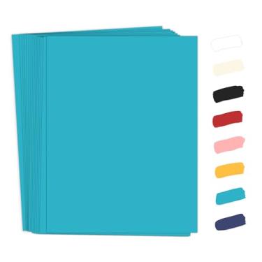 Imagem de Pacote com 50 cartolina azul claro de 8,5 x 29,5 kg, papel pastel de 29,5 kg, cartão azul Goefun para convites de casamento, cartões DIY, menus, artesanato